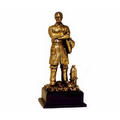 Standing Fireman Brass Figurine - 5" W x 12" H